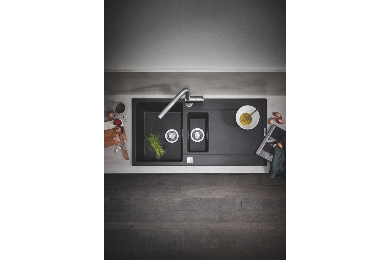 Мойка GROHE K500 с 1,5 чашей, 1000 x 500 мм, черный гранит (31646AP0)