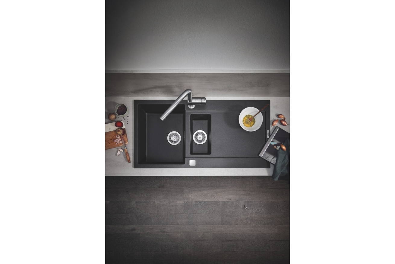 Мойка GROHE K500 с 1,5 чашей, 1000 x 500 мм, черный гранит (31646AP0)