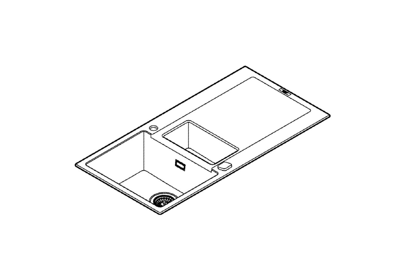 Мойка GROHE K500 с 1,5 чашей, 1000 x 500 мм, черный гранит (31646AP0)