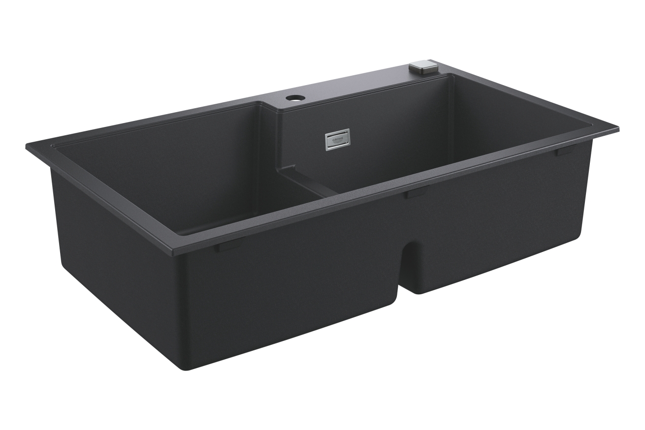 Мойка GROHE K500 с 2 чашами, 860 x 500 мм, черный гранит (31649AP0)