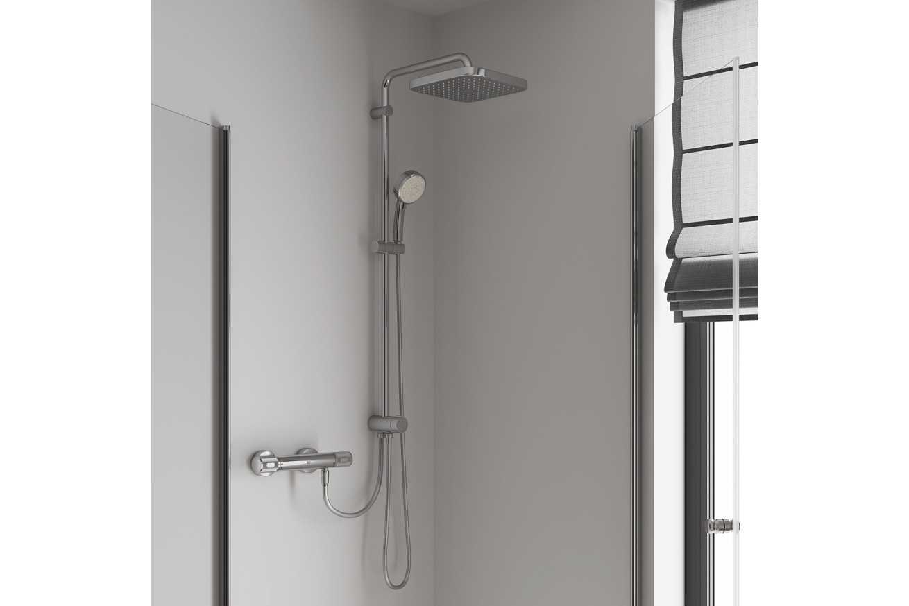 Душевая система GROHE Tempesta Cosmopolitan 250 CUBE с переключателем потоков, хром (26694000)