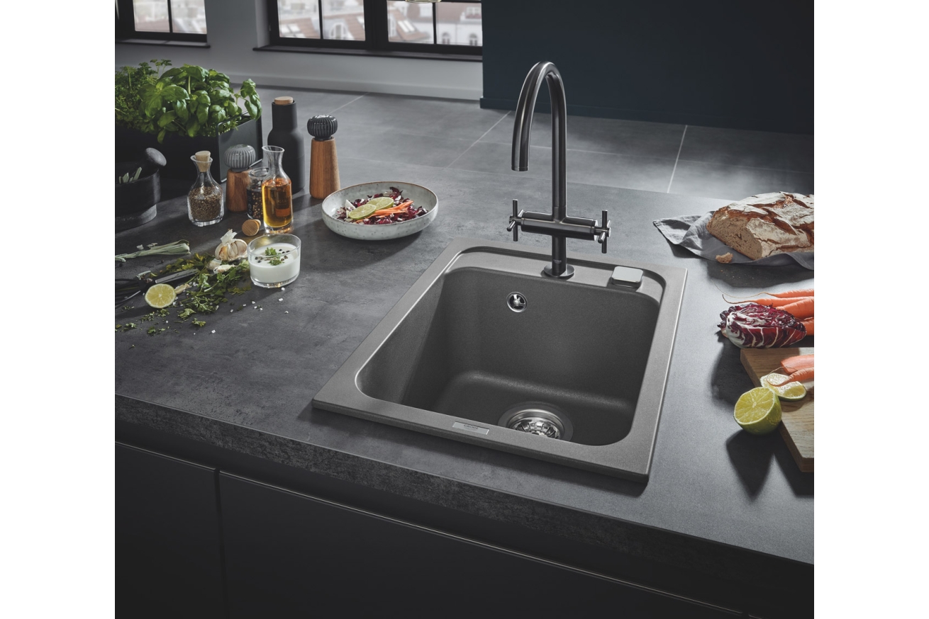 Мойка GROHE K700 с одной чашей, 400 x 500 мм, серый гранит (31650AT0)