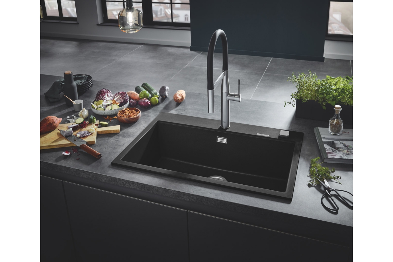 Мойка GROHE K700 с одной чашей, 780 x 510 мм, черный гранит (31652AP0)