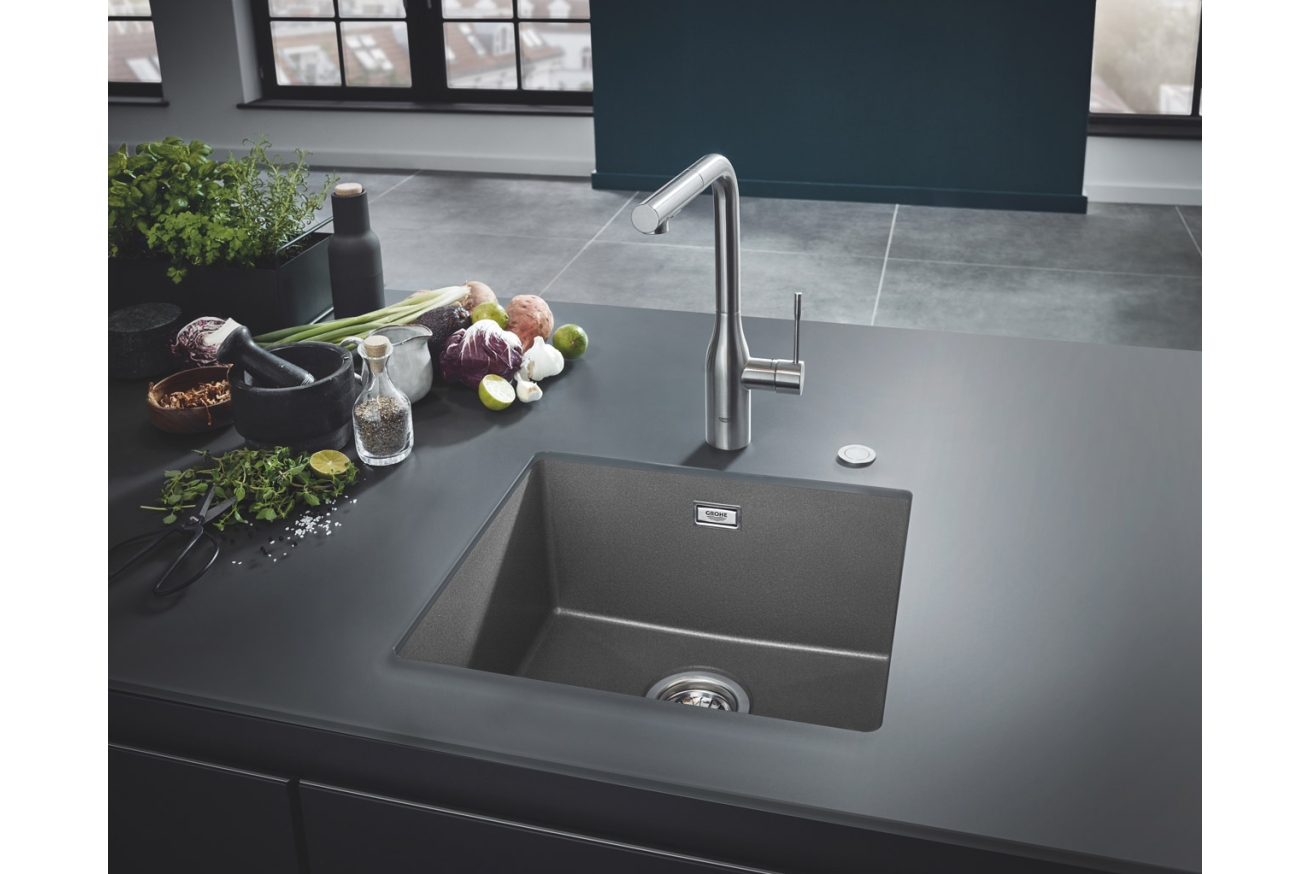 Мойка GROHE K700U с одной чашей, 457 x 406 мм, серый гранит (31653AT0)