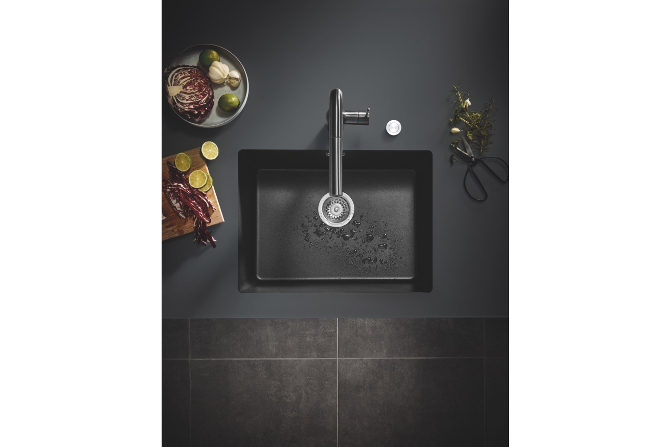 Мойка GROHE K700U с одной чашей, 610 x 460 мм, черный гранит (31655AP0)