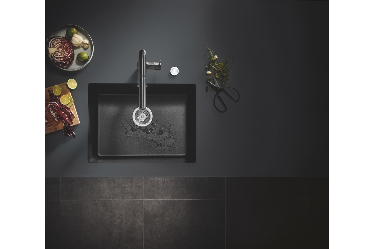Мойка GROHE K700U с одной чашей, 610 x 460 мм, черный гранит (31655AP0)