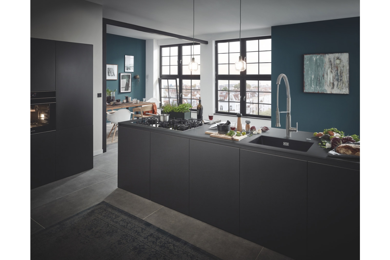 Мойка GROHE K700U с одной чашей, 610 x 460 мм, черный гранит (31655AP0)