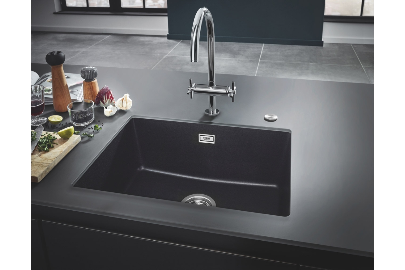 Мойка GROHE K700U с одной чашей, 610 x 460 мм, черный гранит (31655AP0)