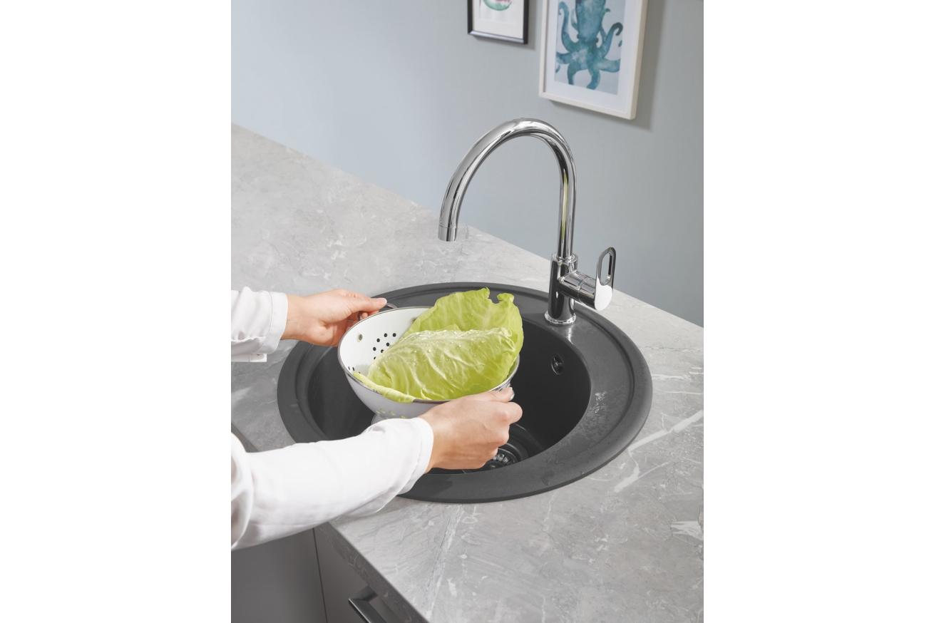 Мойка GROHE K200 с одной чашей, диаметр 510 мм, серый гранит (31656AT0)