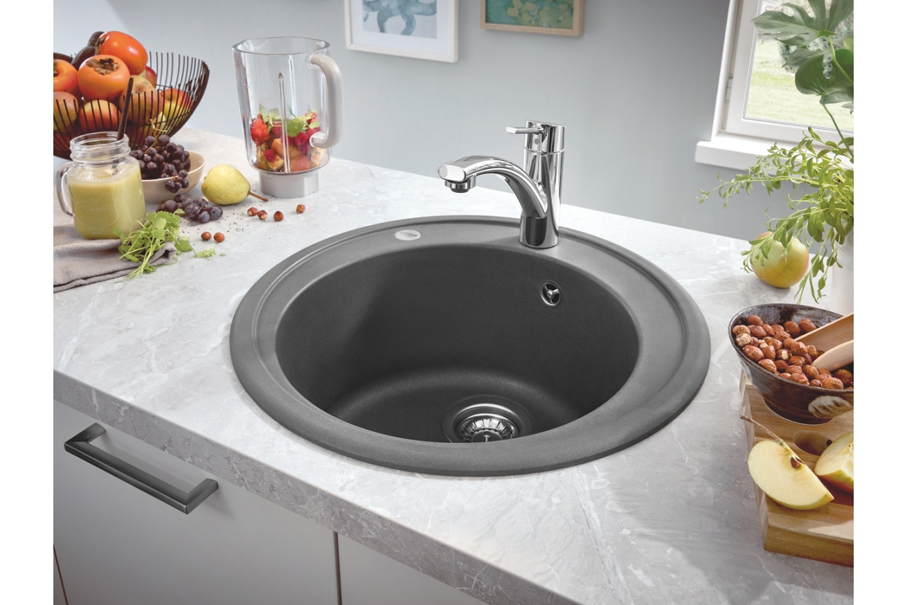 Мойка GROHE K200 с одной чашей, диаметр 510 мм, серый гранит (31656AT0)