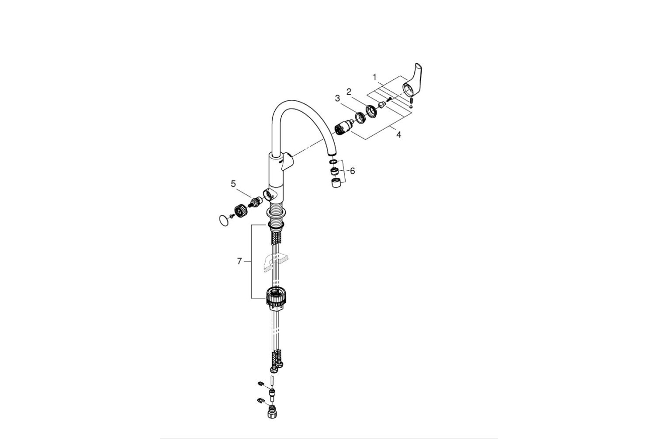 Смеситель для кухонной мойки GROHE Blue Pure Eurosmart, с функцией фильтрации, без фильтра в комплекте, хром (31722000)