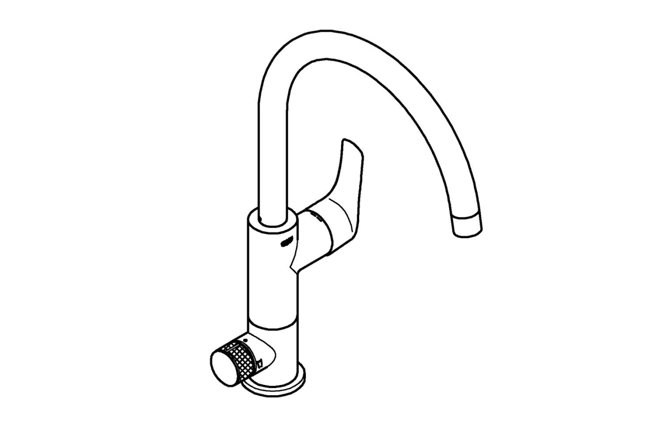 Смеситель для кухонной мойки GROHE Blue Pure Eurosmart, с функцией фильтрации, без фильтра в комплекте, хром (31722000)