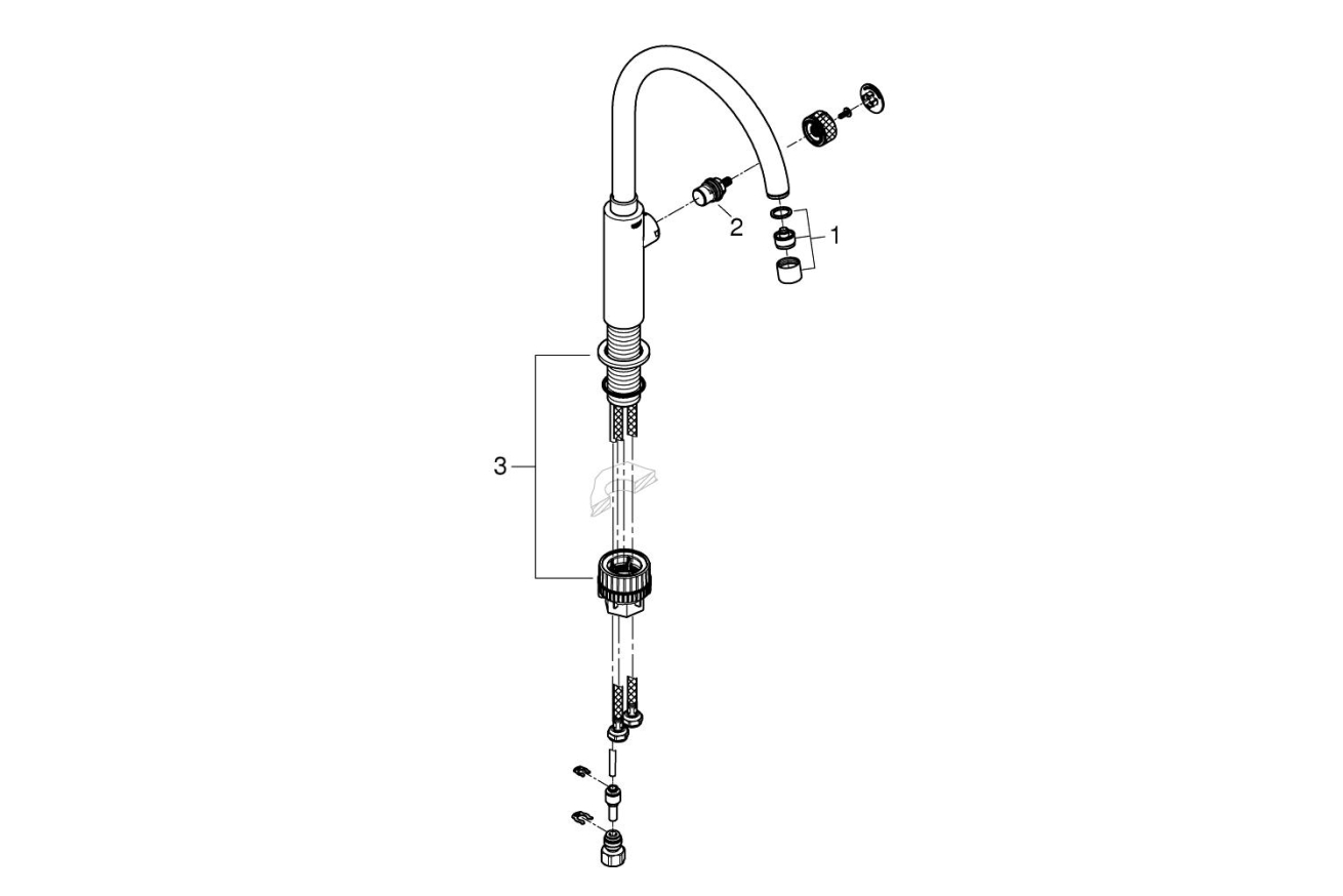 Кран для кухонной мойки GROHE Blue Pure Mono с функцией фильтрации, без фильтра в комплекте, хром (31724000)