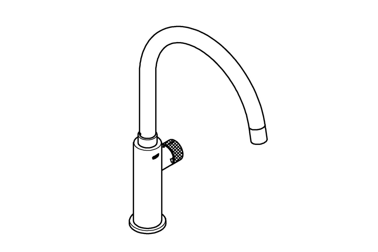 Кран для кухонной мойки GROHE Blue Pure Mono с функцией фильтрации, без фильтра в комплекте, хром (31724000)