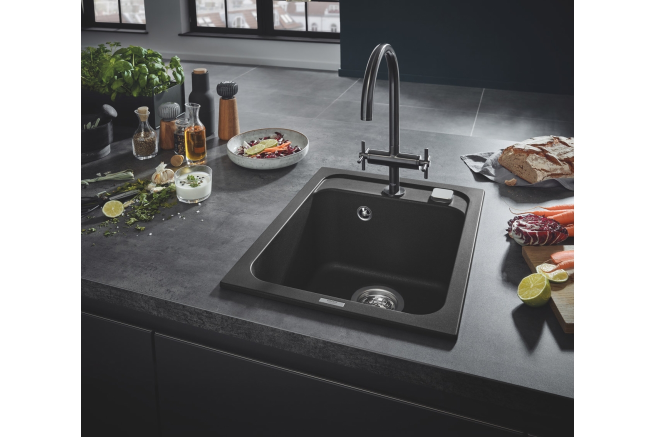 Мойка GROHE K700 с одной чашей, 400 x 500 мм, черный гранит (31650AP0)