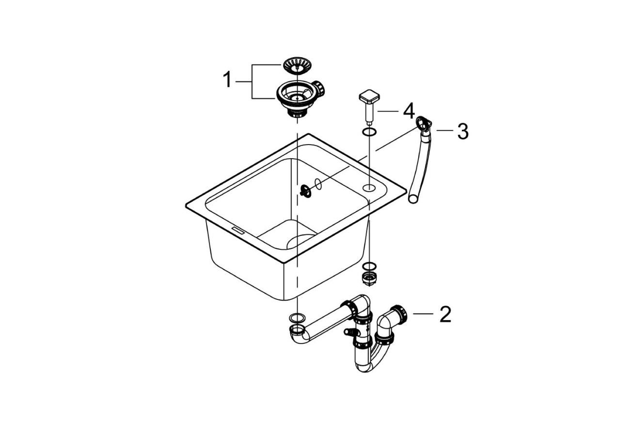 Мойка GROHE K700 с одной чашей, 400 x 500 мм, черный гранит (31650AP0)