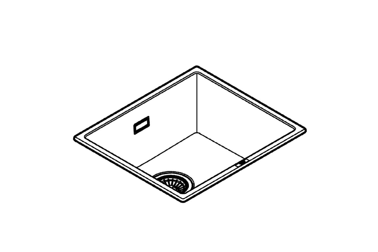 Мойка GROHE K700U с одной чашей, 457 x 406 мм, черный гранит (31653AP0)