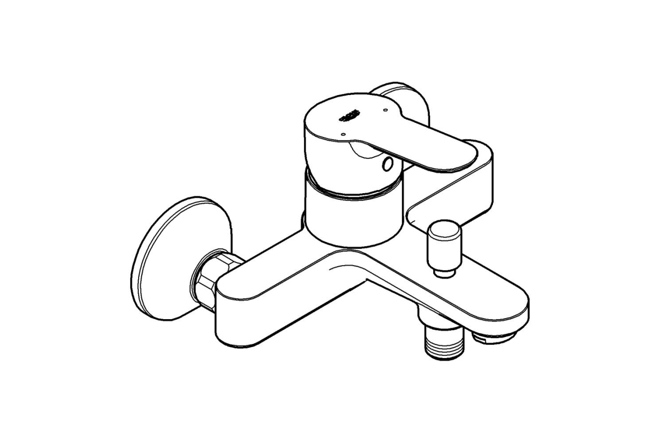 Смеситель для ванны GROHE BauEdge, хром (23334000)