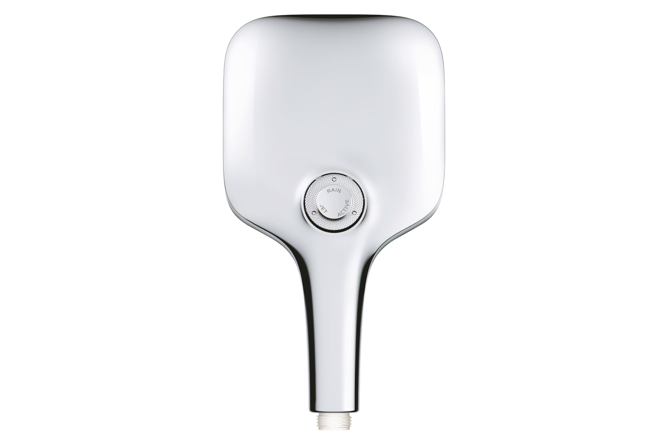 Душевой гарнитур GROHE Rainshower SmartActive 130 Cube с мыльницей, 3 режима струи, душевая штанга 900 мм, 9,5 л/мин, хром (26587000)