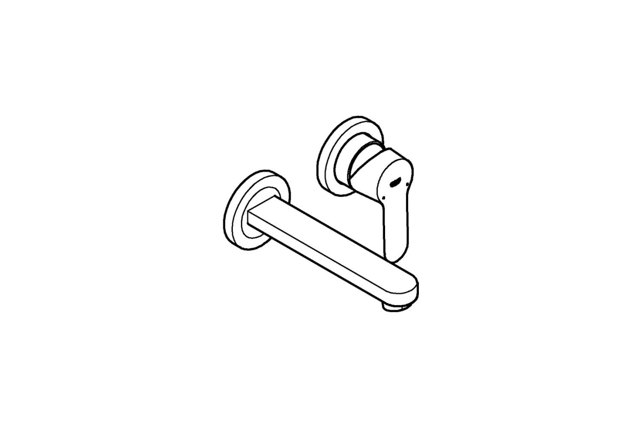 Смеситель для раковины GROHE BauEdge в комплекте с монтажной частью, хром (20474000)