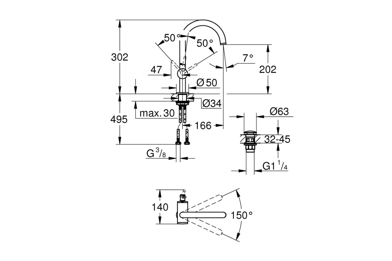 Смеситель для раковины GROHE Atrio, холодный рассвет глянец (32042GL3)