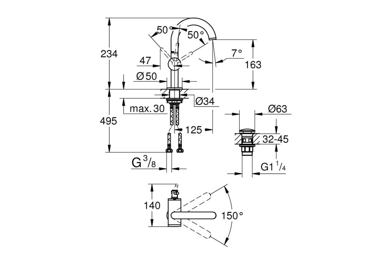 Смеситель для раковины GROHE Atrio, теплый закат глянец (32043DA3)