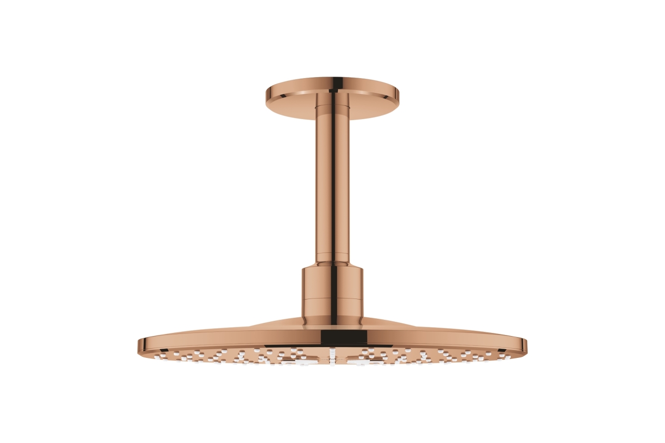 Верхний душ GROHE Rainshower 310 SmartActive с душевым кронштейном, 2 режима, 142 мм, теплый закат глянец (26477DA0)