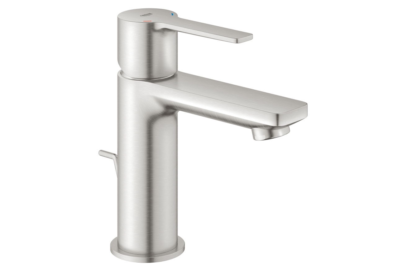 Смеситель для раковины GROHE Lineare с донным клапаном, суперсталь (32109DC1)