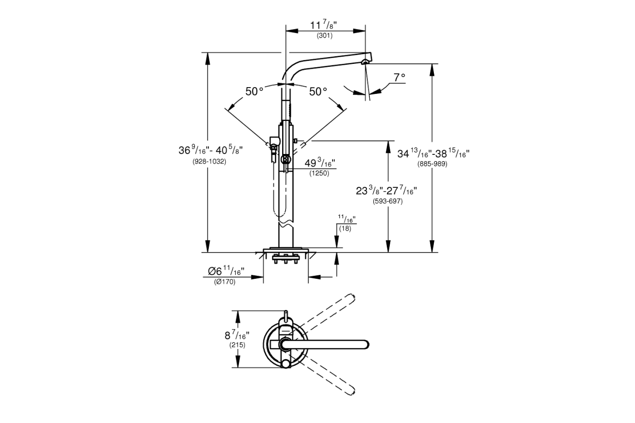 Внешняя часть смесителя для ванны GROHE Atrio напольного монтажа, хром (32135003)