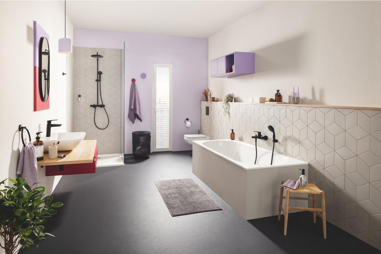Смеситель для ванны GROHE Start внешнего монтажа, матовый черный (322782432)