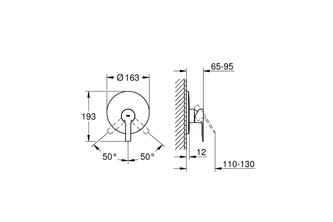 Внешняя часть смесителя для душа GROHE Lineare New, суперсталь (19296DC1)