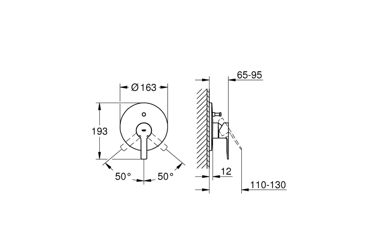 Внешняя часть смесителя для ванны GROHE Lineare New, суперсталь (19297DC1)