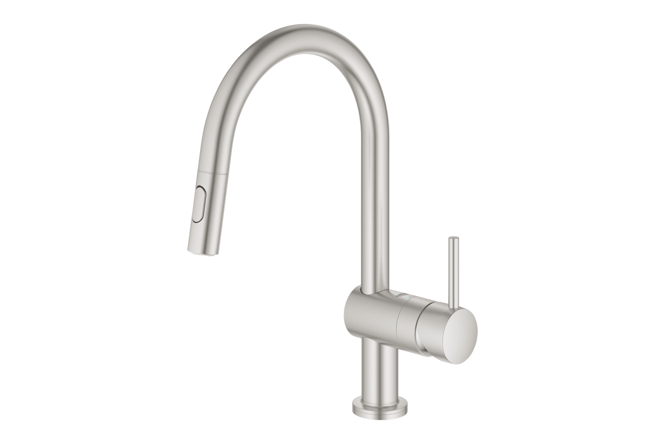 Смеситель для кухни GROHE Minta Touch сенсорный с вытяжным душем, суперсталь (31358DC2)