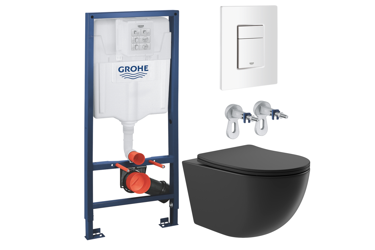 Комплект инсталляции GROHE Rapid SL 38772SH0 с унитазом Aqueduto OVO OVO0140 и сиденьем с микролифтом (NW0221)