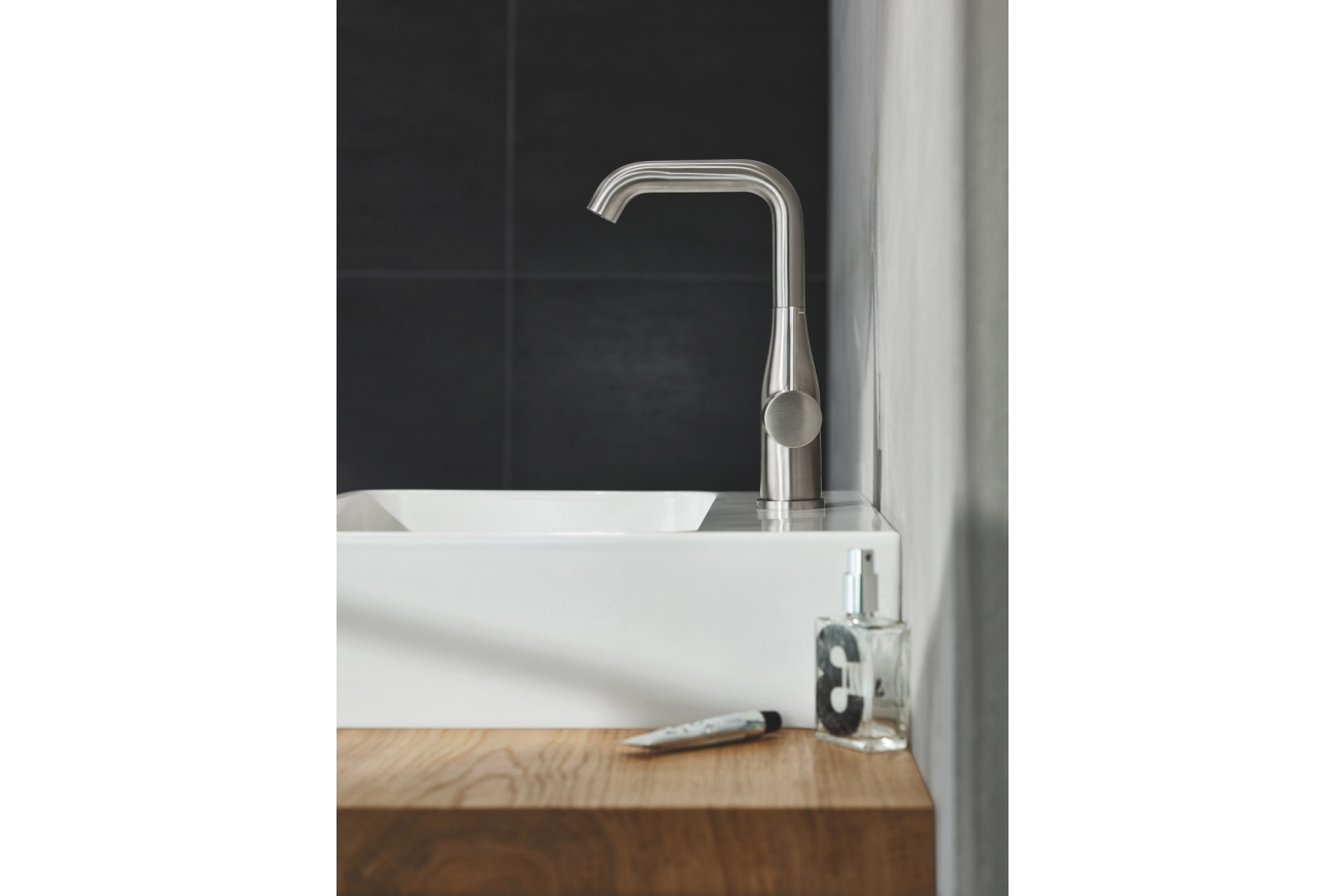 Смеситель для раковины GROHE Essence с донным клапаном, L-Size, суперсталь (32628DC1)