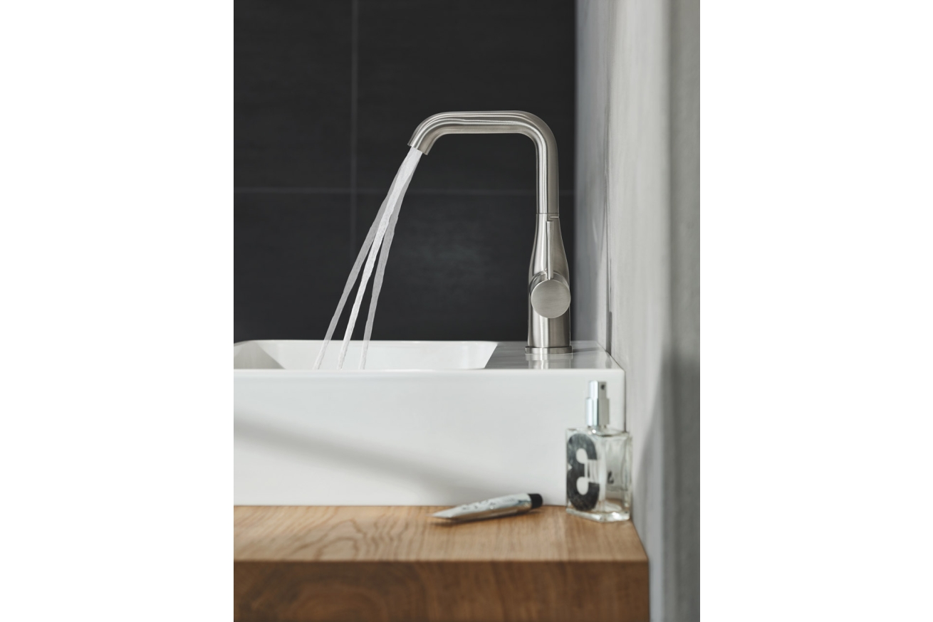 Смеситель для раковины GROHE Essence с донным клапаном, L-Size, суперсталь (32628DC1)