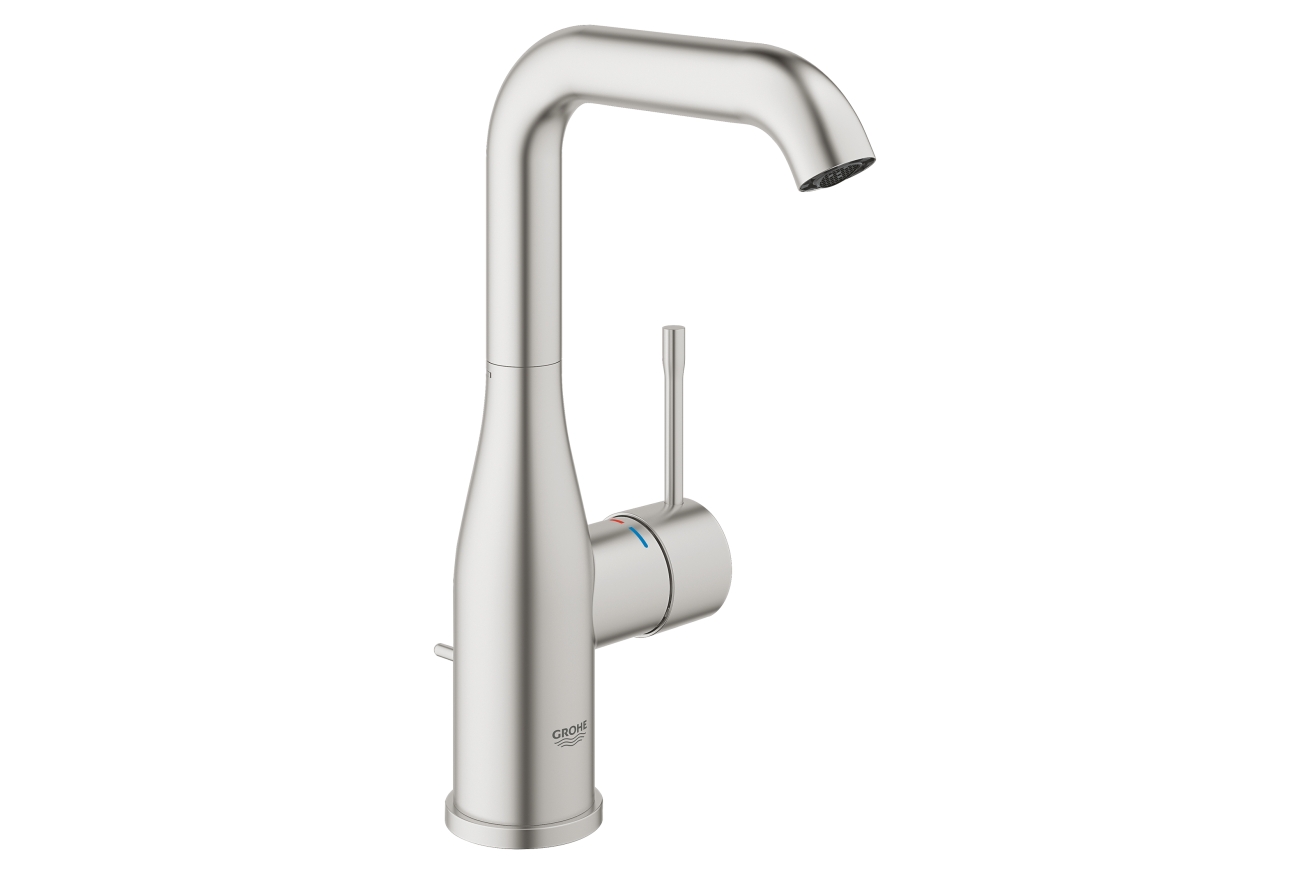 Смеситель для раковины GROHE Essence с донным клапаном, L-Size, суперсталь (32628DC1)