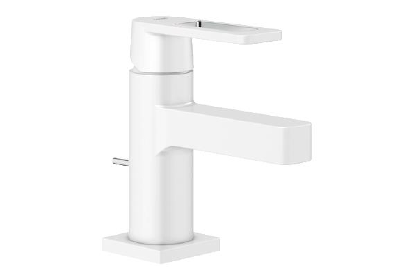Смеситель для раковины GROHE Quadra с донным клапаном, уменьшенный, белая луна (32632LS0)