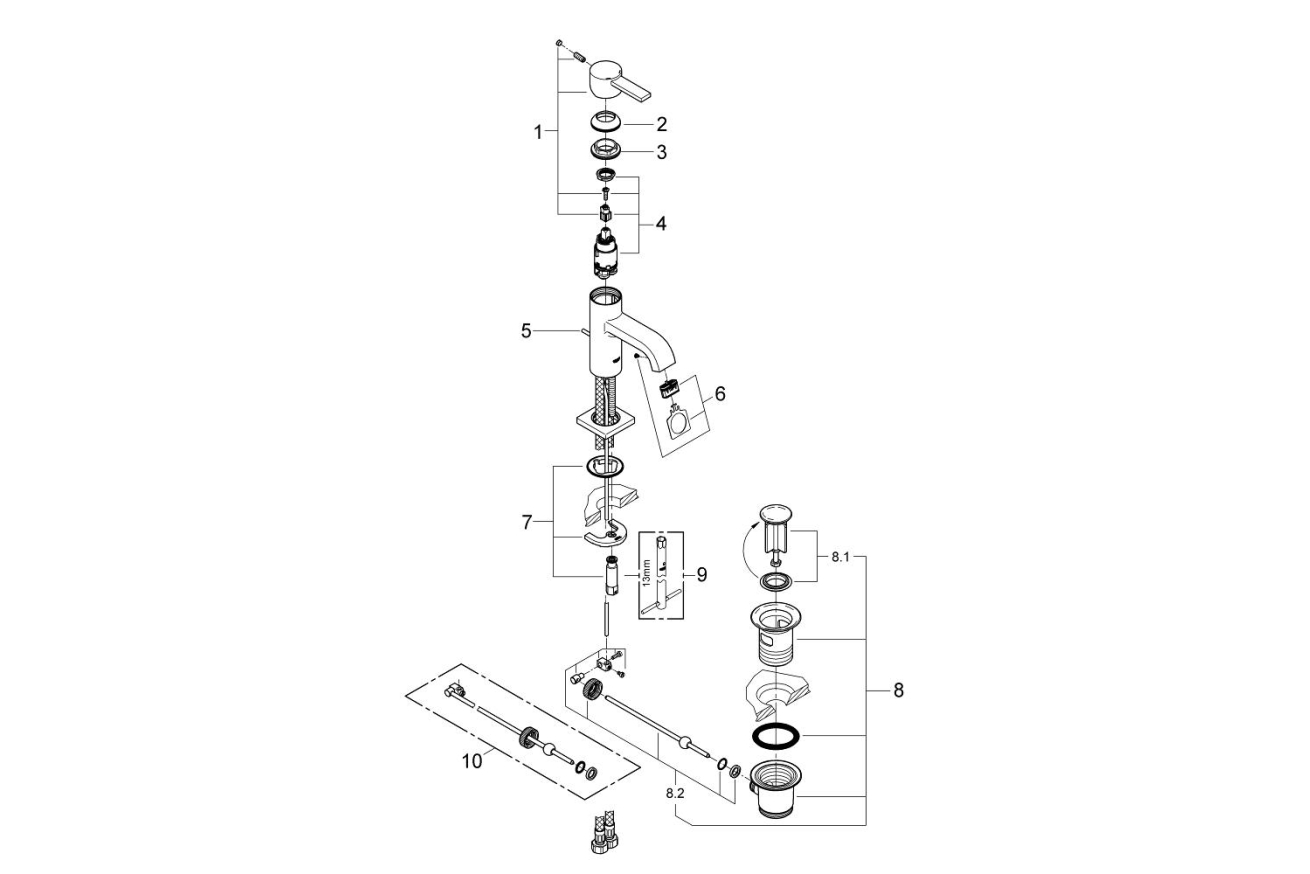 Смеситель для раковины GROHE Allure, M-Size, хром (32757000)