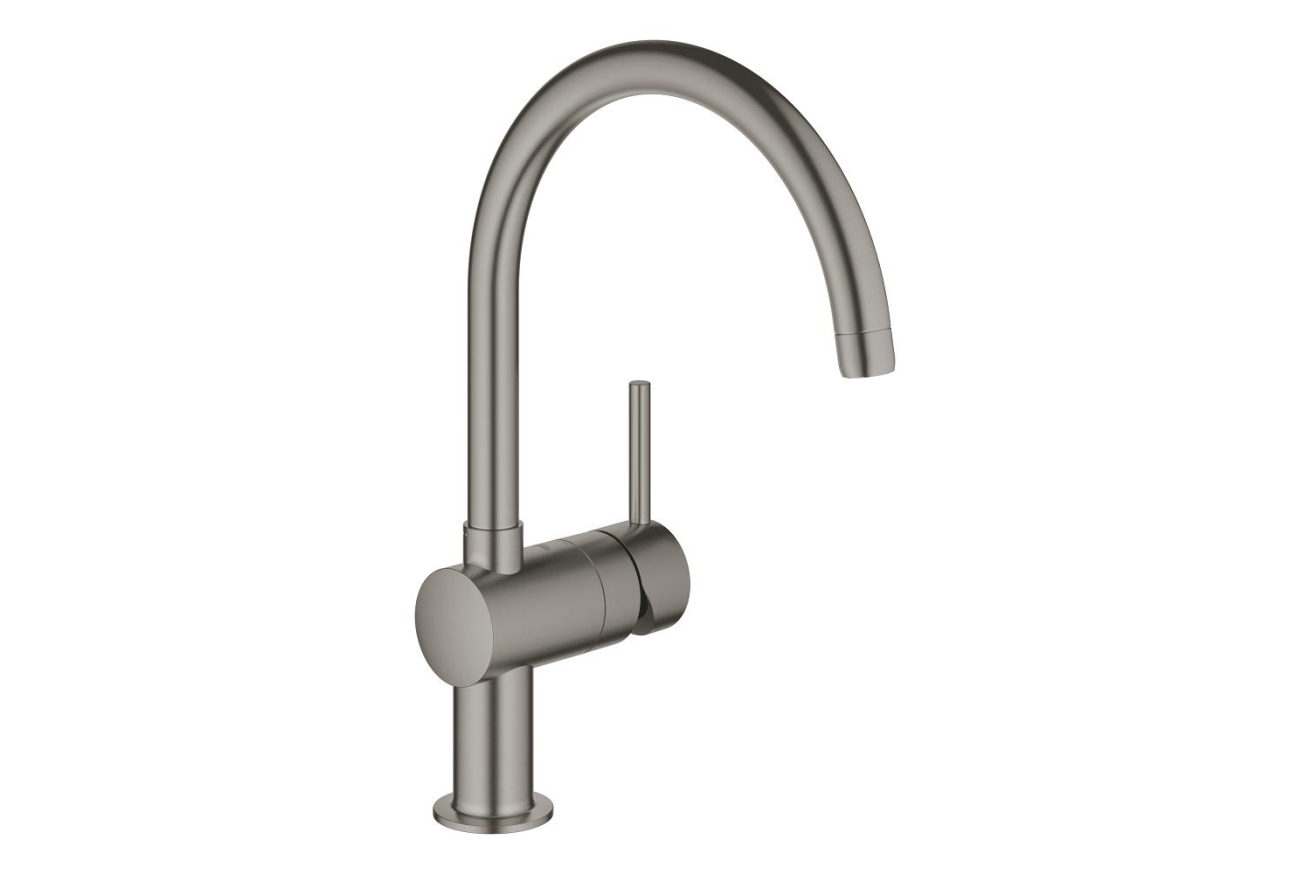 Смеситель для кухни GROHE Minta с поворотным C-изливом, темный графит матовый (32917AL0)