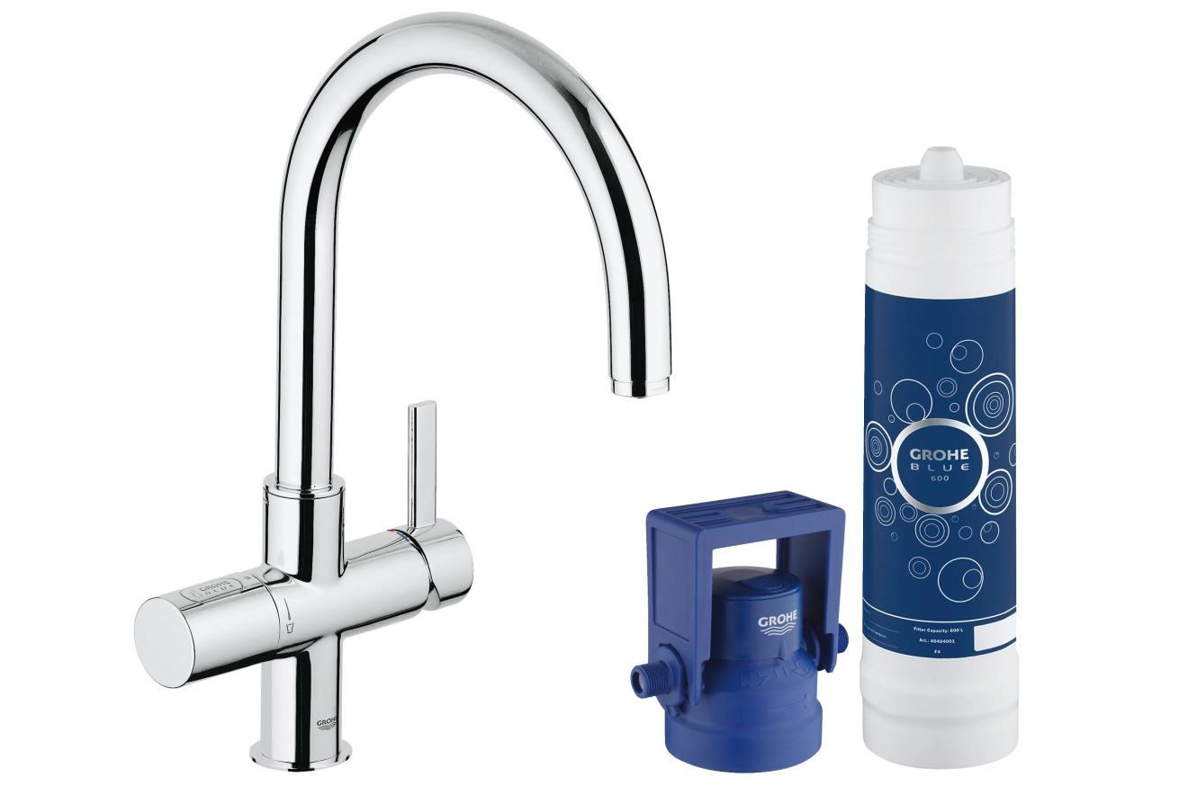 Смеситель для кухни GROHE Blue Pure с функцией фильтрации, с фильтром в комплекте, хром (33249001)