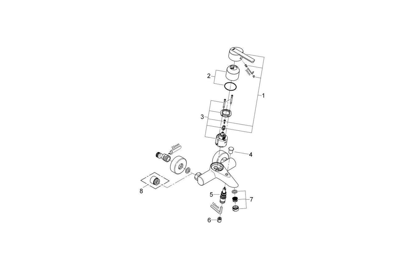 Смеситель для ванны GROHE Feel, хром (32269000)