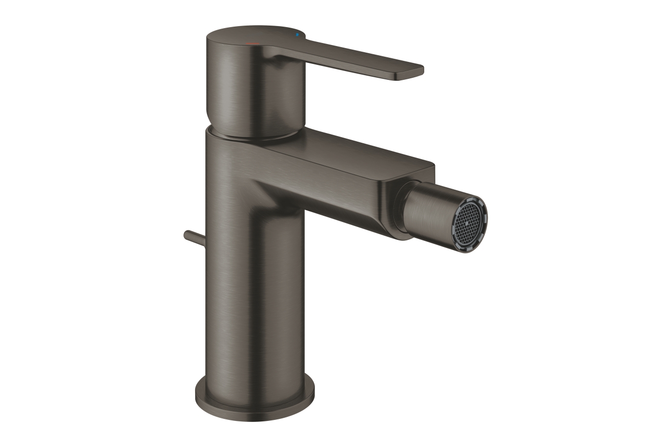 Смеситель для биде GROHE Lineare с донным клапаном, темный графит матовый (33848AL1)