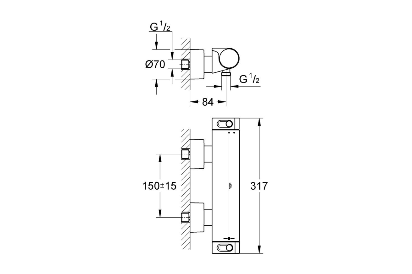 Термостат для душа GROHE Grohtherm 2000, хром (34169001)