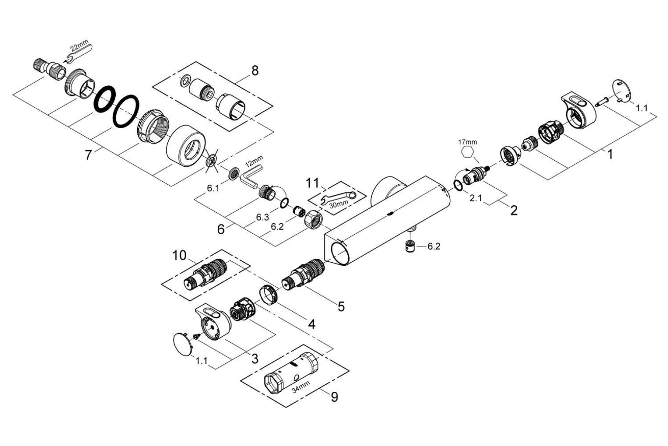 Термостат для душа GROHE Grohtherm 2000, хром (34169001)