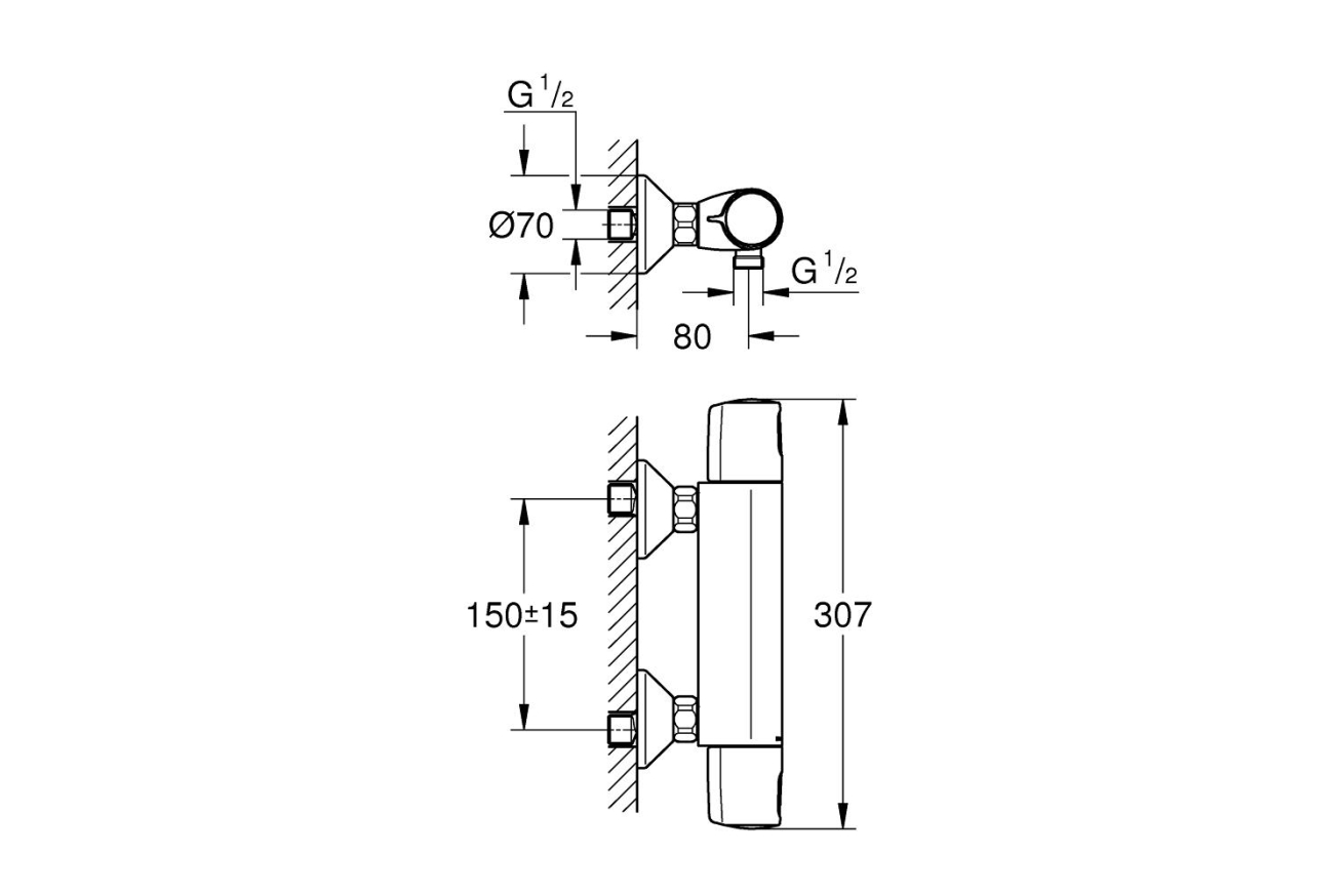 Термостат для душа GROHE Precision Trend, хром (34229002)