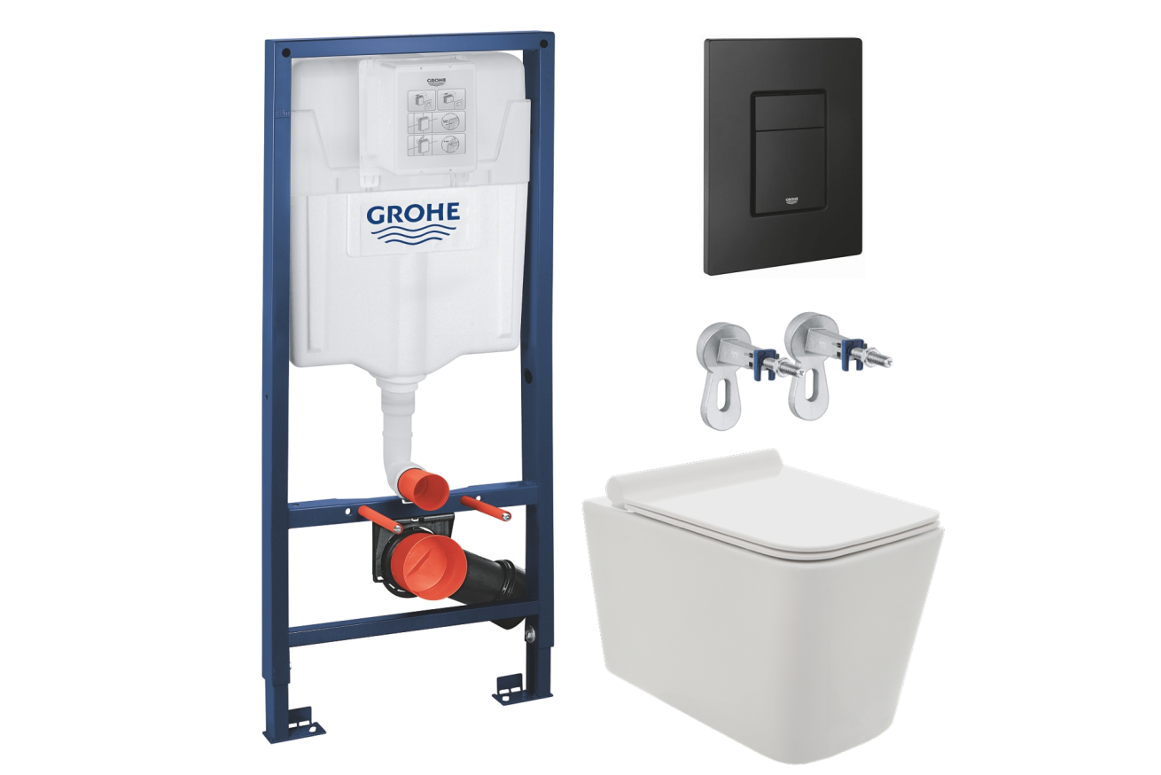 Комплект инсталляции GROHE Solido 38811KF0 с унитазом AQUAme AQM2003 и сиденьем с микролифтом (NW0299)