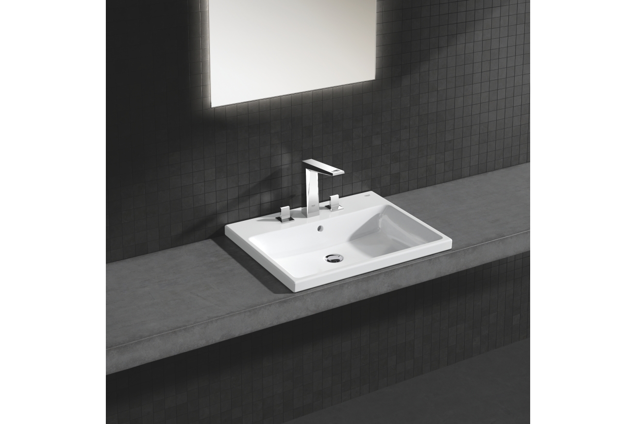 Раковина GROHE Cube Ceramic полувстраиваемая 60 см, альпин-белый (3947900H)