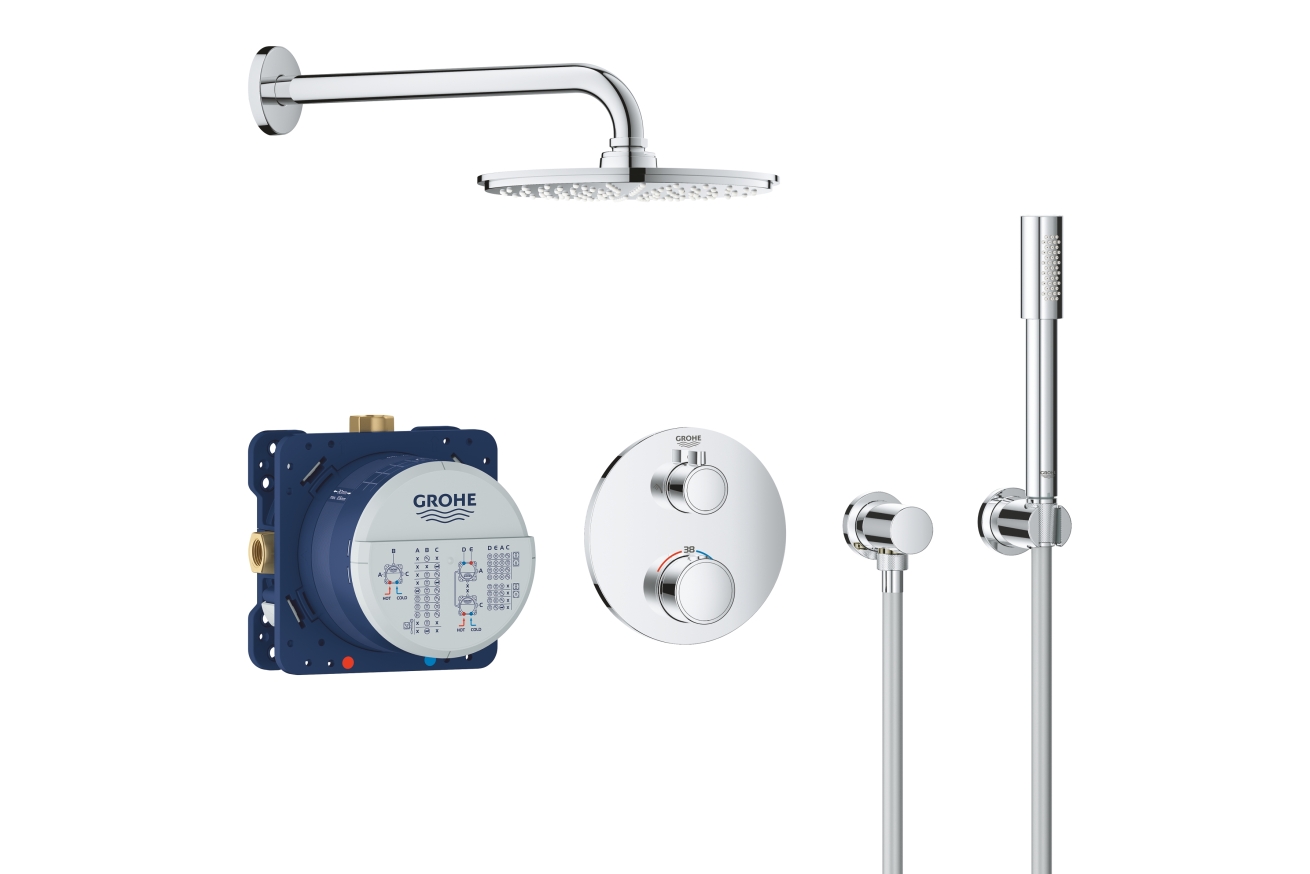 Набор для комплектации душа с Rainshower Cosmopolitan 210, GROHE Grohtherm, хром, (34732000) 