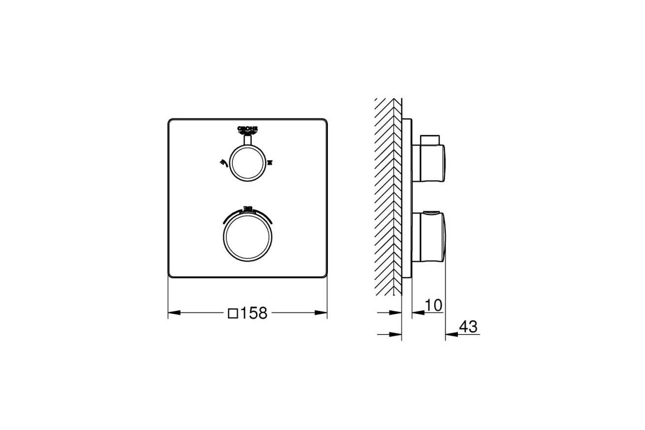 Душевая система GROHE Tempesta 250 Cube с термостатом для душа, хром (NSB0165)